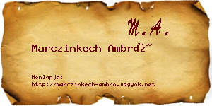 Marczinkech Ambró névjegykártya